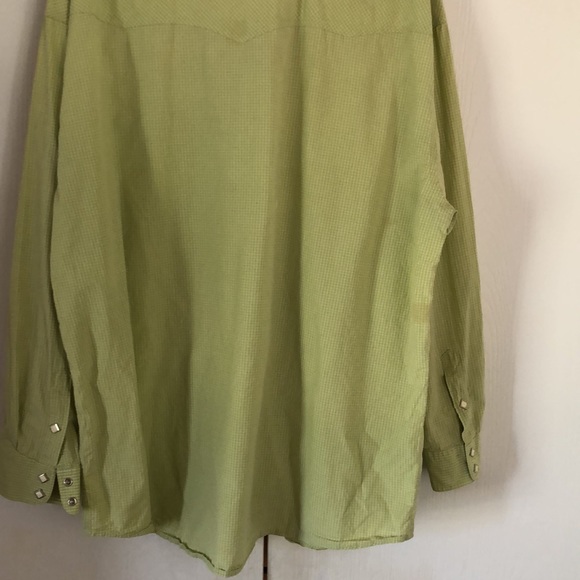 Men’s green pearl snap button up Resistol rode gear - Picture 12 of 15